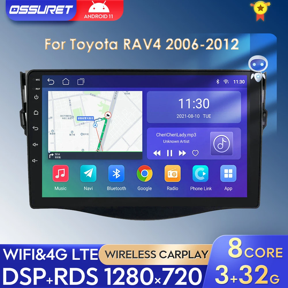 Автомагнитола на Android мультимедийный стереоплеер для Toyota RAV4 Rav 4 2006-2012 автомобиля