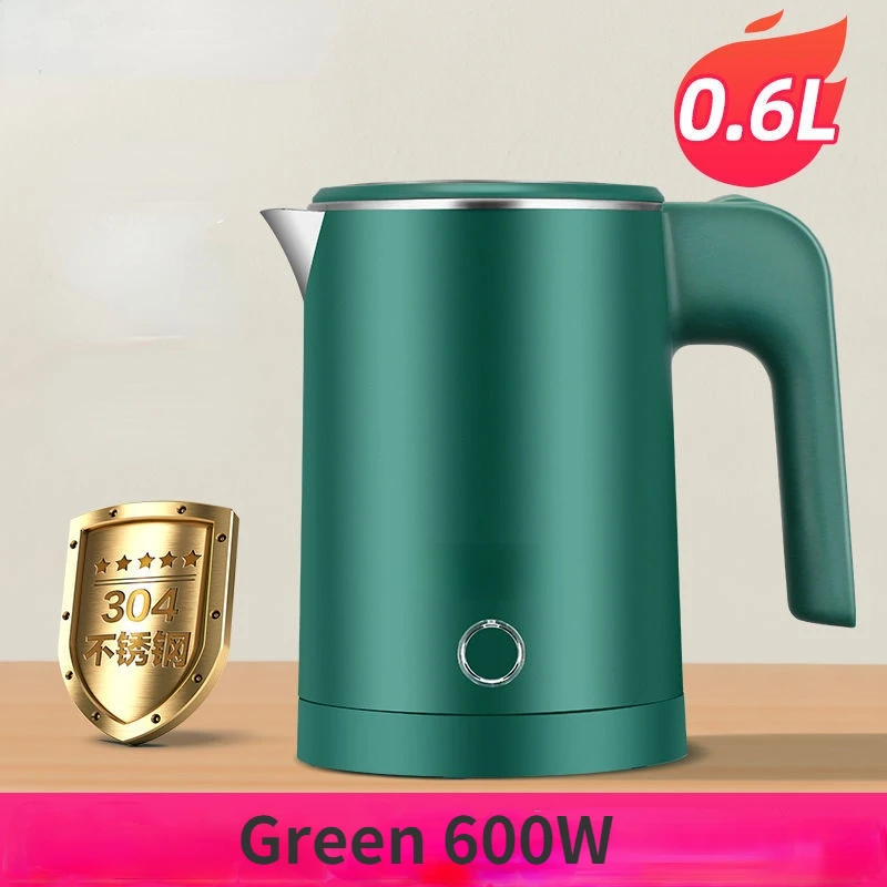 

600W Small electric kettle travel portable kettle all 304 stainless steel automatic power off anti-scalding business trip kettle