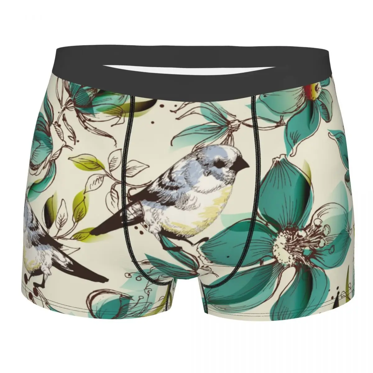

Underwear Male Panties Underpants Boxershorts Retro Cute Flowers And Birds Men Boxers Sexy Boxer Homme