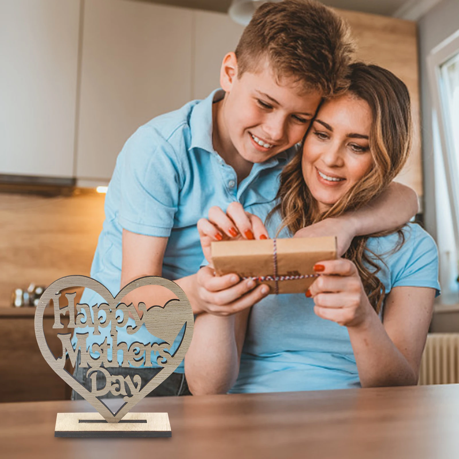 Деревянные украшения на день матери фигурка B Est Mom резьба по буквам ремесла