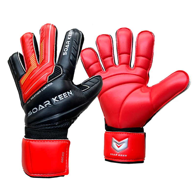 

4mm Natural Latex Football Goalkeeper Gloves with Finger Guard Thickened Non-slip Goalie Gloves Finger Protection Football Glove