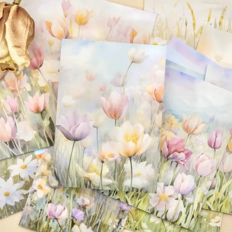 12 шт. наклейки в упаковке цветы тени пейзаж цветение материалы канцелярские