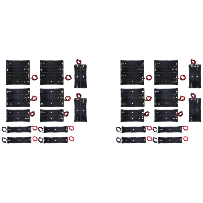 

RISE-24PCS 18650 Battery Holder Bundle With Wire Battery Holder Case 3.7V, 1/2/3/4 X 3.7V Series DIY Battery Storage Boxes