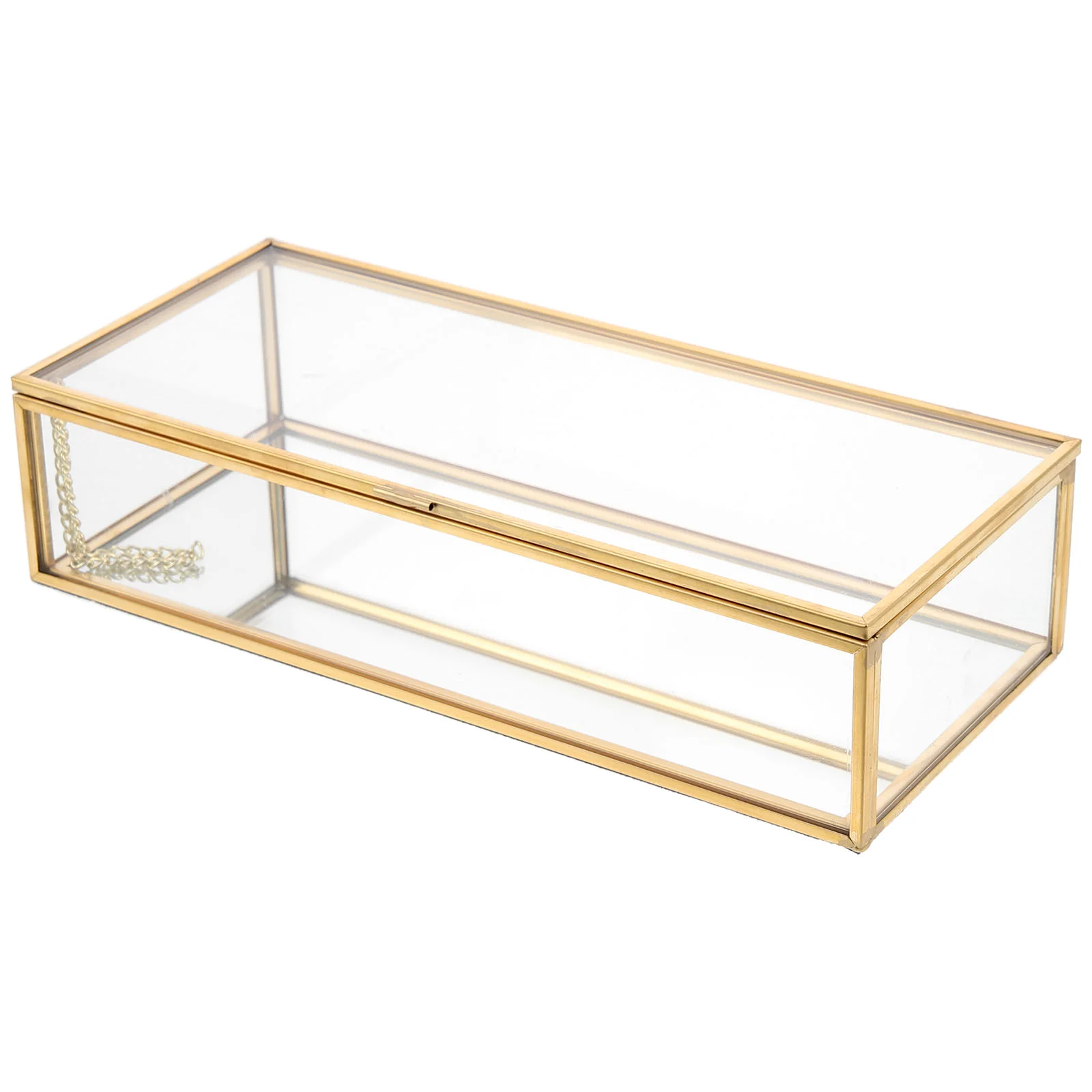

Box Jewelry Glass Case Wedding Display Organizervintage Holder Keepsake Flower Clear Trinket Gift Golden Boxes Makeup