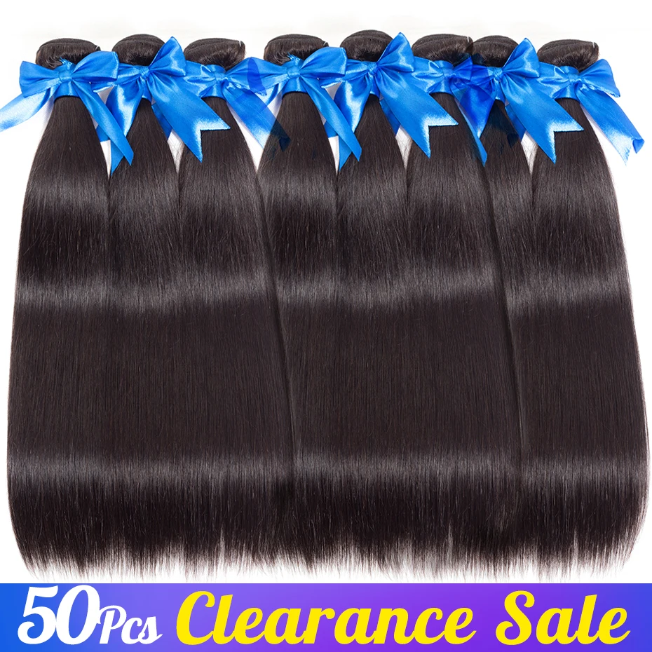 50 Bundles Straight Human Hair Weave Bulk Sale Remy 9A Grade Natural Color For Black Women Jarin Hair Wholesale Bundles Deal