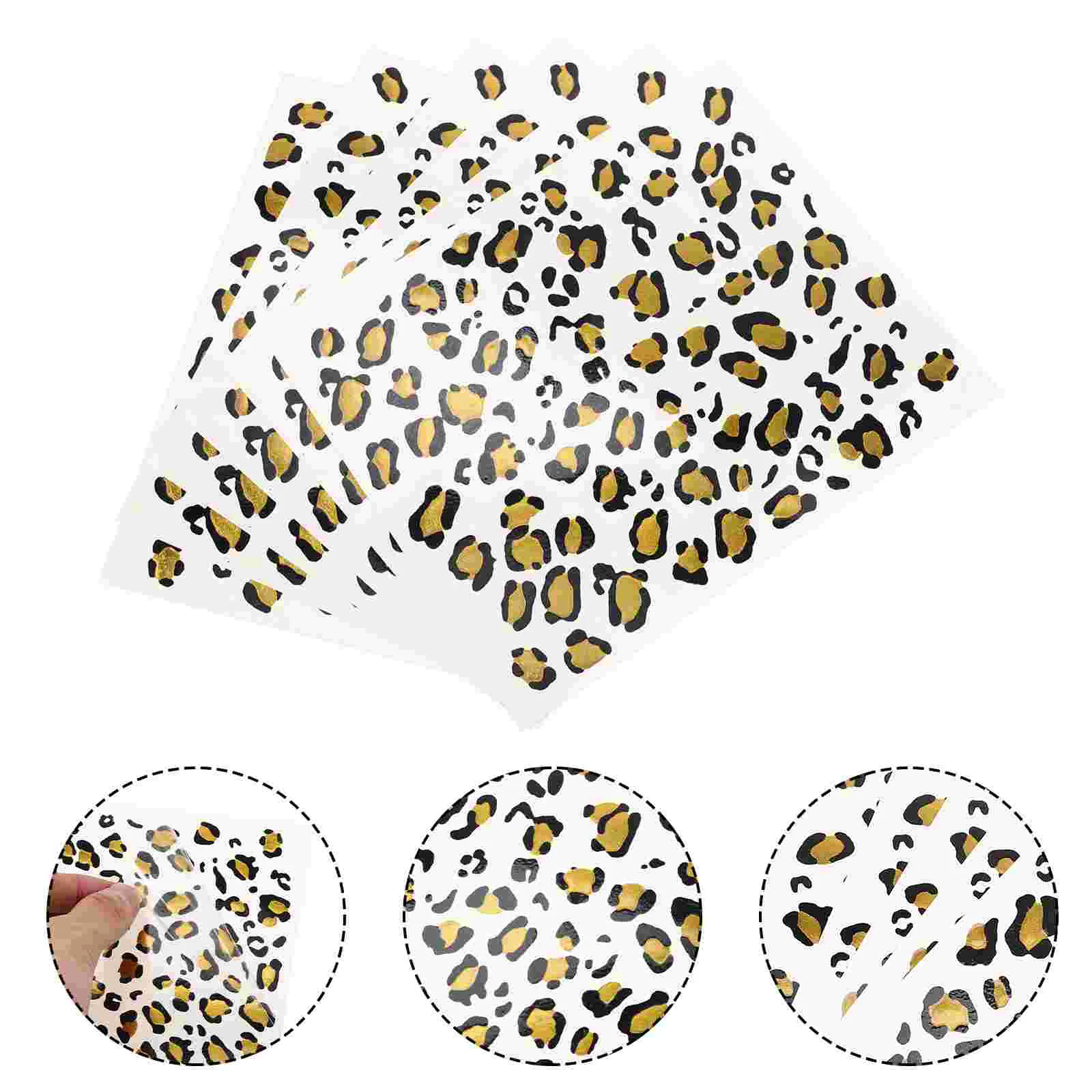 

6 Sheets Leopard Tattoo Stickers Blouse Decorative Transfer Decals Fake Tattoos Body Delicate Paper Temporary Adults