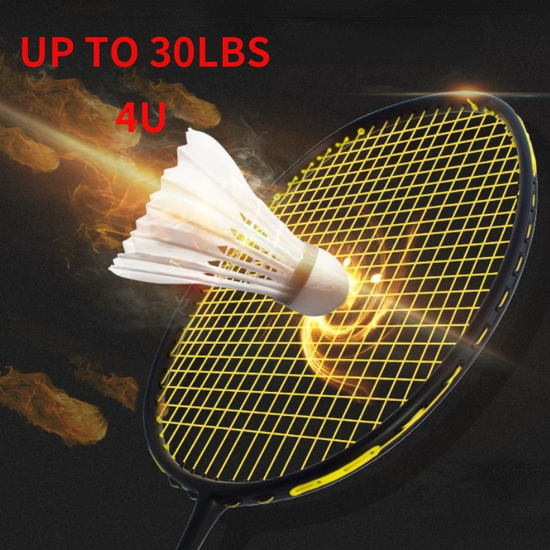 

4U Badminton Ultra-light 87G All-carbon Racket Offensive Up To 30lbs Black Adult Badminton Racket Single Racket G5