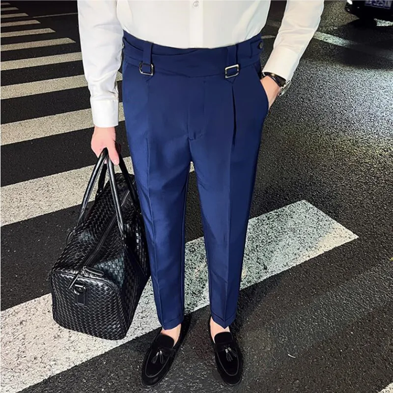 

Korean Plus Solid Trousers Formal Mens Size Social Business Suit 2022 Fit 29-36 Pants Spring Men Casual Wedding Slim Pants