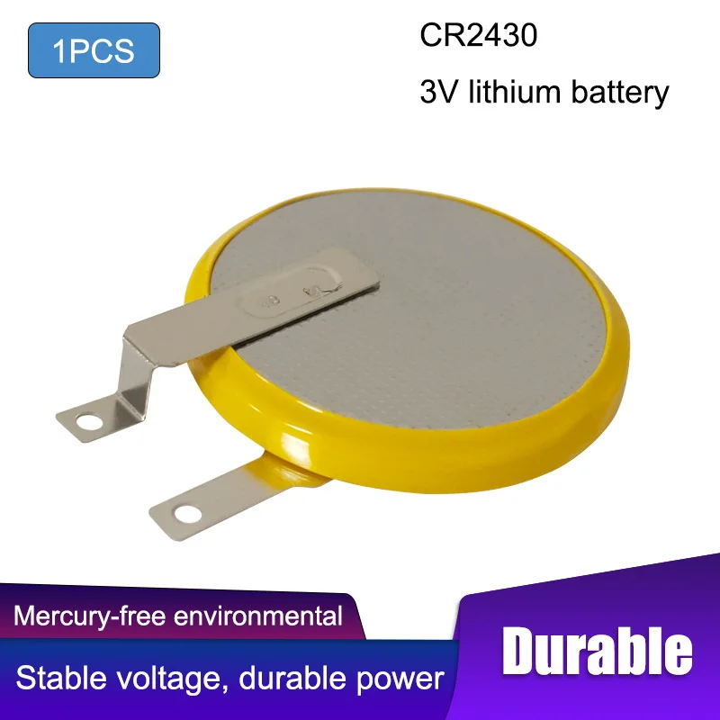 1PCS CR2430 Tabs Solder Foot Soldering Welding Battery Coin Batteries 3V Button 2430 Cell Battery