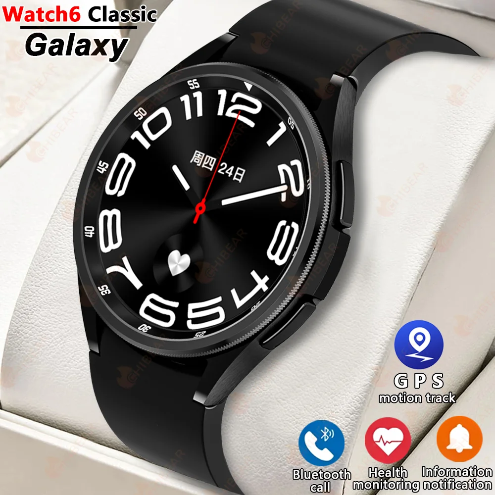 

Bluetooth Call Smartwatch мужчины спорт фитнес-трек компас 350mAh батареи IP68 водонепроницаемые смарт-часы для Galaxy Watch 6 Classic