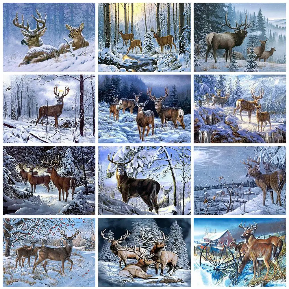 

Набор для вышивки крестиком, пейзаж 14 карат, металлик, АИДА, отстрочка холста, вышивка «сделай сам», рукоделие, снег, медведи