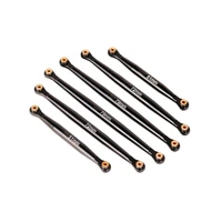 6pcsset aluminum alloy tie rods set for axial scx24 jeep jt gladiator crawler rc car pull rod upgrade accessories parts