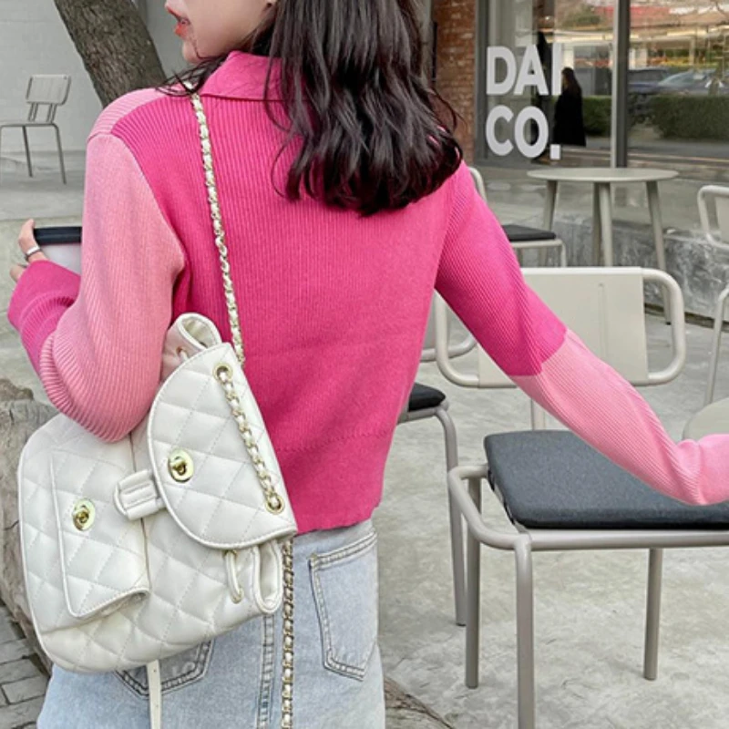 Женская трикотажная рубашка-поло на молнии демисезонный кардиган свитер пальто