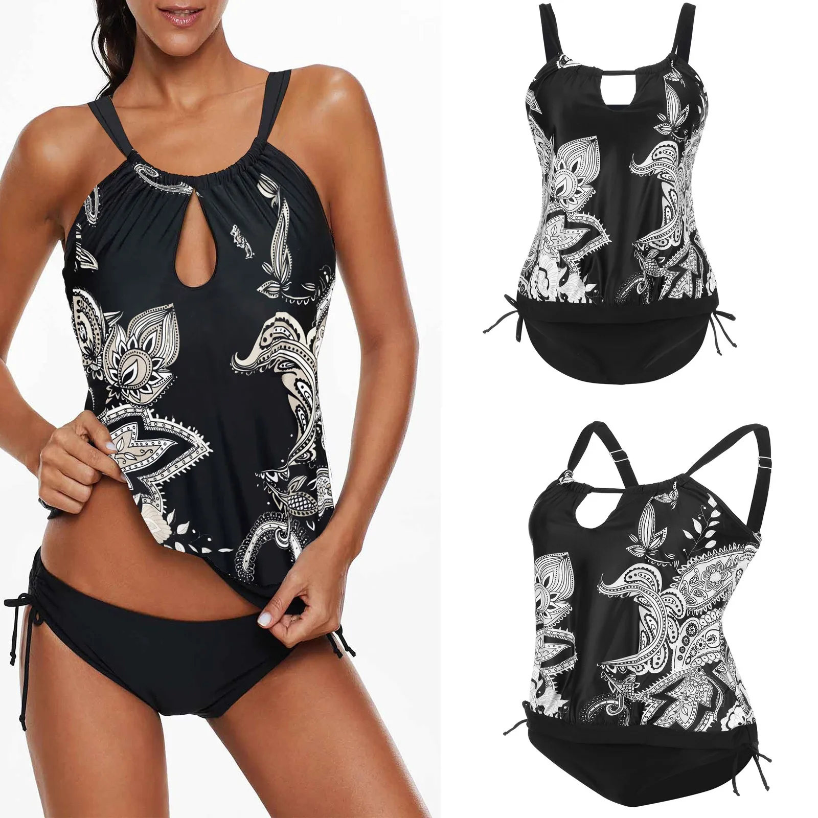 

Cute Rompers for Women Sporty Swimwear Women Shorts Sexy Women's Swimsuit Tie Style Beach Bow and Womens Short Sleeve Swim Top