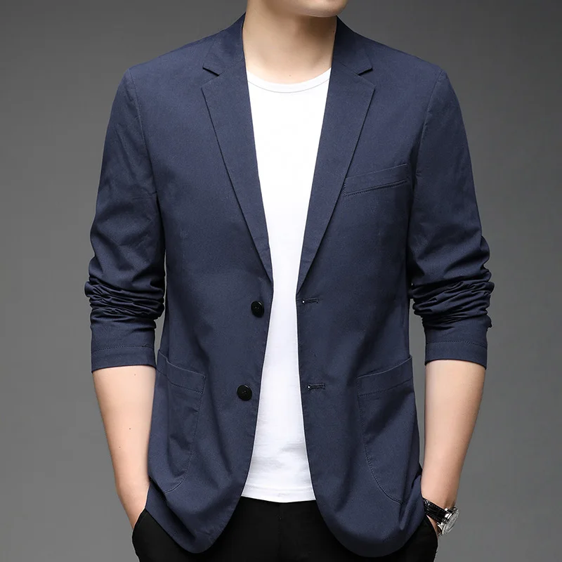 

Spring and Autumn Korean Men's Thin Cotton Small Suit Young and Middle-Aged Single West Coat Men's Clothing Slim-Fitting Suit