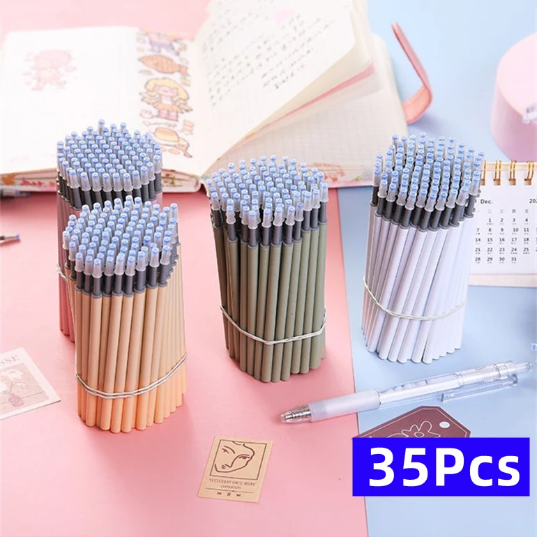 

35Pcs 0.5mm Black Ink Gel Pen Refill Rod School Students Writing Stationery Office Signature Writing Tool Wholesale Refills