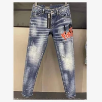 dsquared2 mens jeans fashion letter print casual slim hole high quality denim clothing dsq086