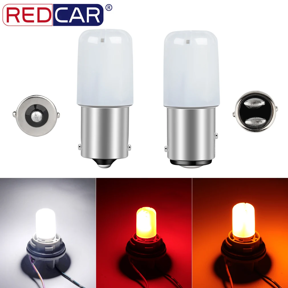 

2pcs 1156 BA15S 1157 BAY15D P21W Led Bulb P21/5W Car Turn Signal Lights 18SMD 3030 DRL 12V White Amber Red Reverse Brake Lights