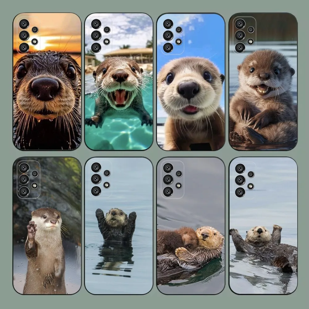 Чехол для телефона Cuteotter Lutra lutra Samsung Galaxy A20 A21s A22 A31 A32 A52 A53 A72 73 A80 A91 мягкий черный