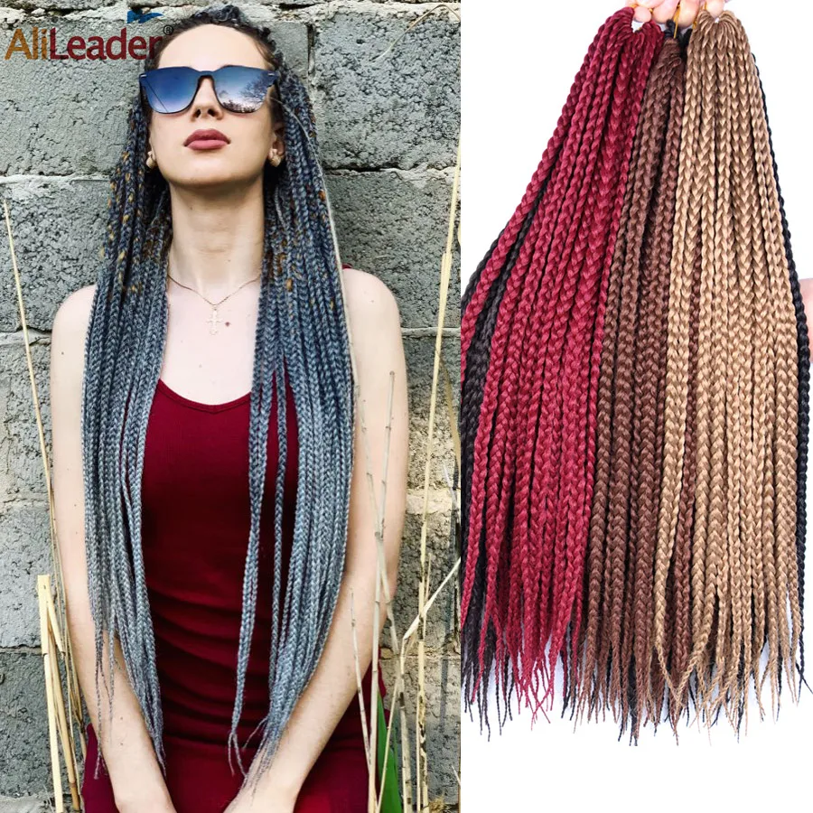 12 16 30 24 36inch Synthetic Crochet Hair Box Braided Hair Crochet Braid Extensions Handmade Boxing Hair Faux African Dreadlocks