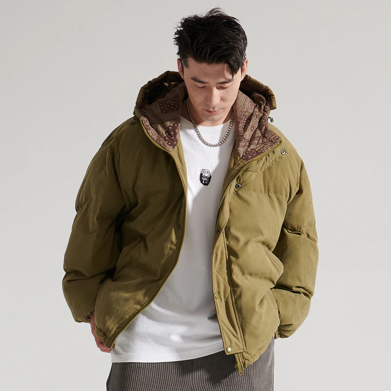 Cotton Clothing Men's Fashion Brand Autumn and Winter Thickening Ins Trendy Hooded Suede Casual Couple Coat