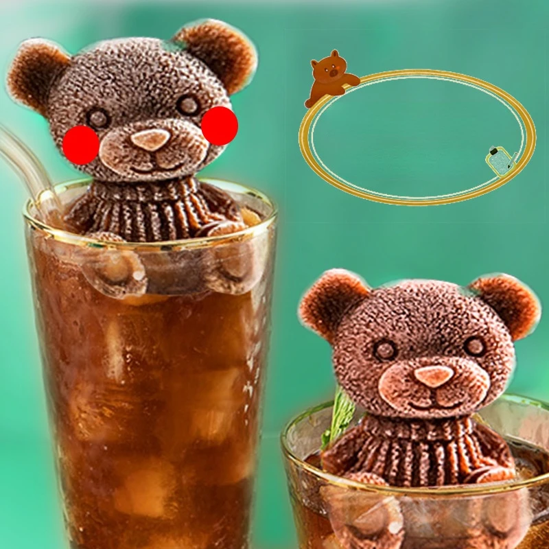 1 шт. силиконовая коробка для льда в виде медведя |