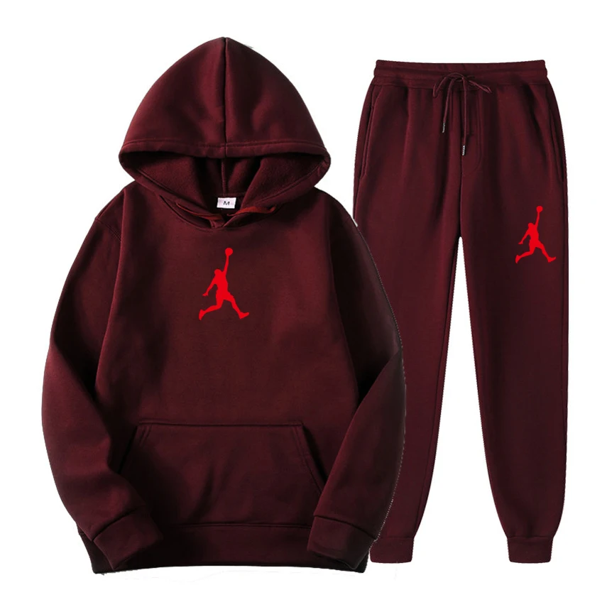 New Brand Winter Men's Sets 2-Piece Hoodies+Running Pants Sport Suits Casual Men/Women Sweatshirts Tracksuit Hooded Sportswear