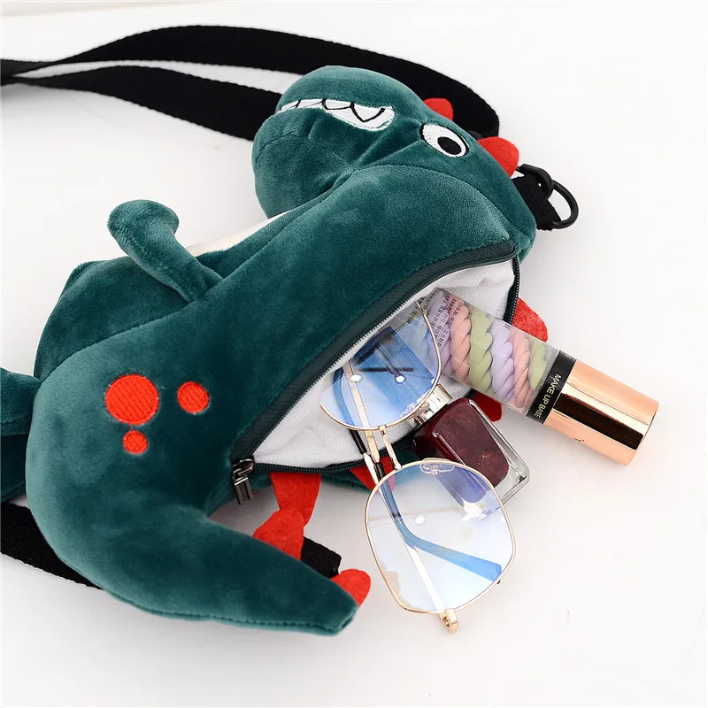 Korean Version New Fashion Cartoon Dinosaur Mini Shoulder Bag For Girls And Children Small Cute Plush Handle Underarm Bag M906