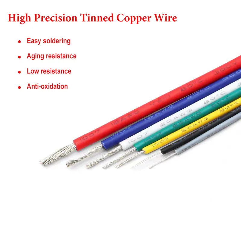 1007 Электронные катушки из ПВХ 30awg 28awg 26awg 24awg 22 20 18 16awg луженый медный провод для