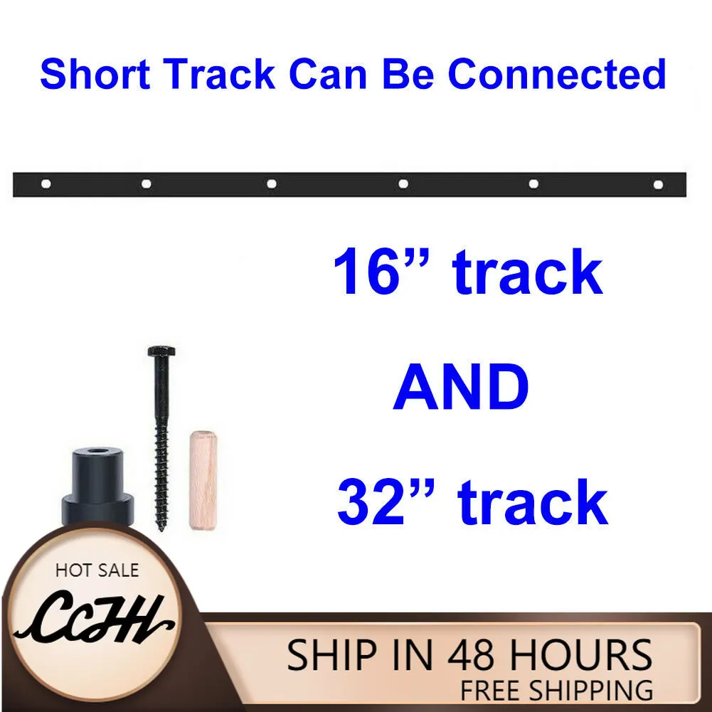 

CCJH 16"/32" Sliding Rail 406mm/812mm Track for Barn Door Hardware Kit Ues to Connect Spliced Rail Carbon Steel Not Easy to Rust