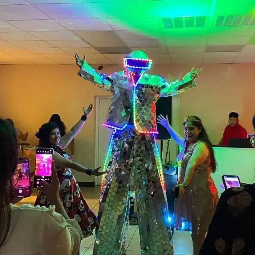 Ручная работа косплей серебряные ходули ходунки светодиодное зеркало мужское