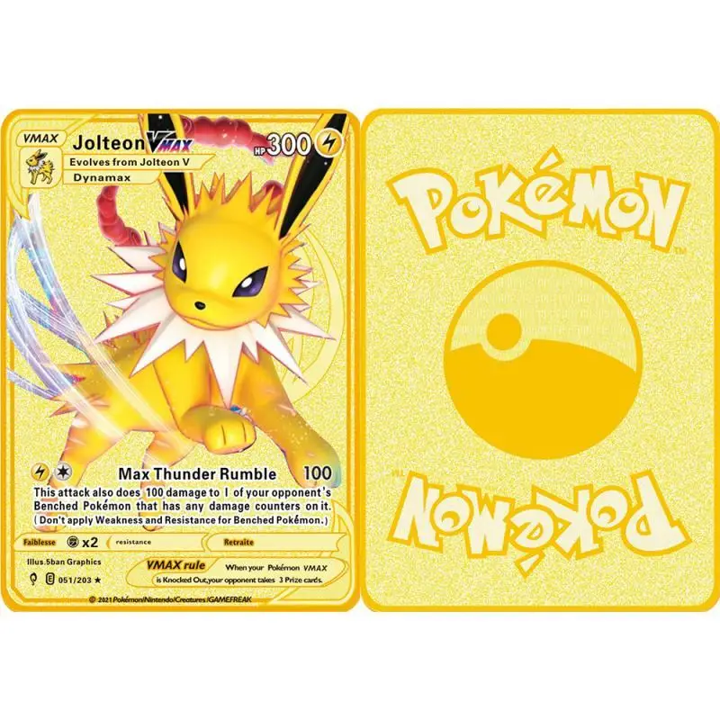 Фото Покемон Пикачу «сделай сам» карточка Eevee Charizard Garbodor Gyarados Umbreon Duraludon аниме золотистый металл Коллекционная игра №4