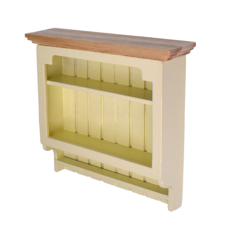 

1/12 Dollhouse Miniature Kitchen Wall Mounted Shelf Rack Cabinet Dollhouse Furniture Accessories