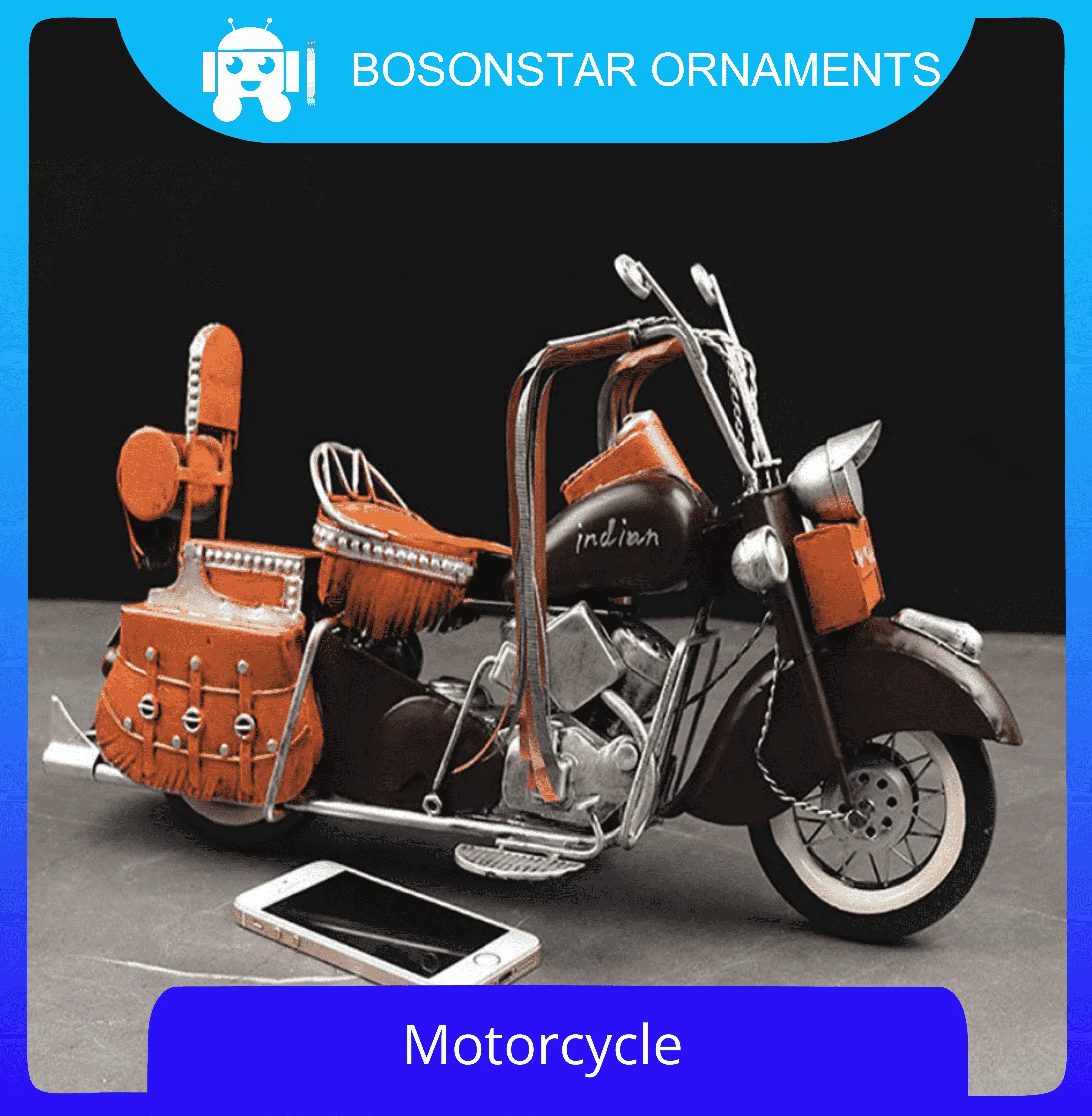 

Simulation Of Motorcycle Model Wrought Iron Retro Nostalgic Objects Collection Decoration Ornaments