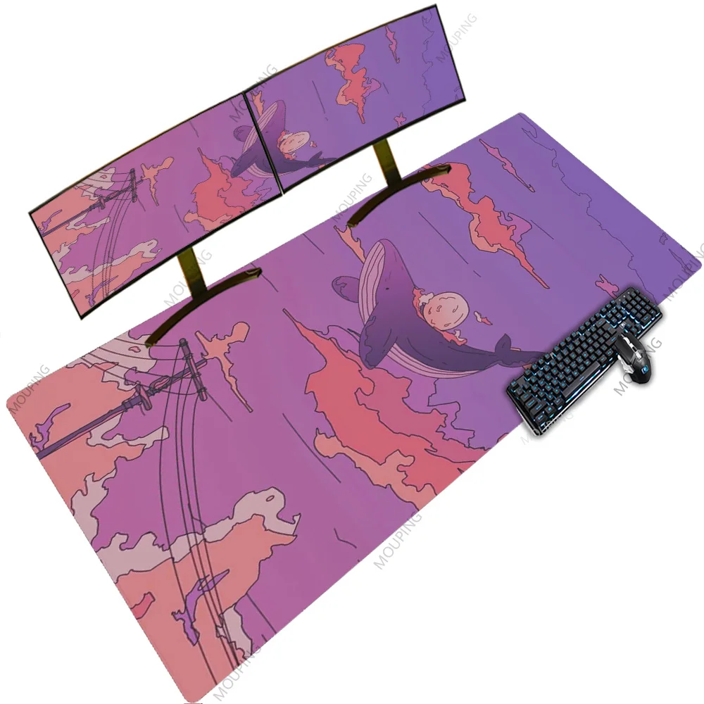 

Коврики с аниме, японский коврик для мыши в стиле масляной живописи, эстетические аксессуары для компьютера и офиса, настольные аксессуары ...