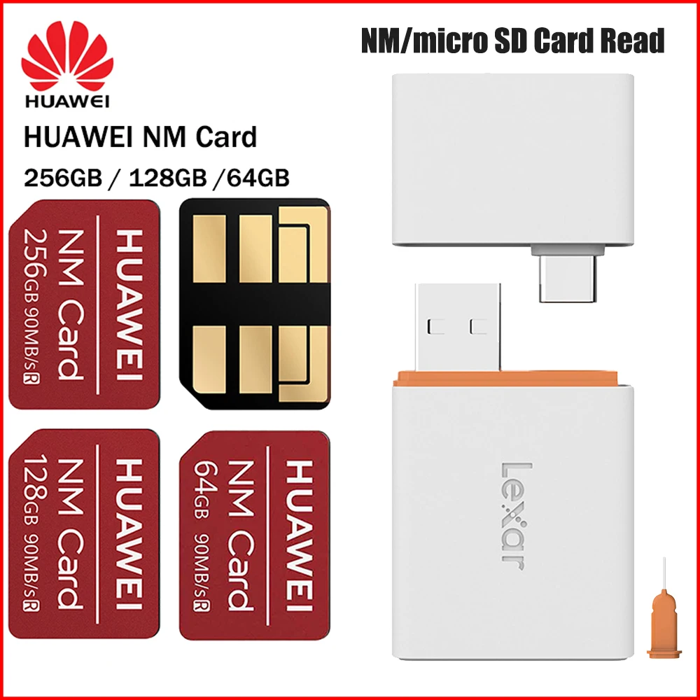 

NM Card Huawei Nm card 256GB/128GB/64GB Nano Mamory Card 90MB/s Apply Huawei P30/Pro Mate20/X/Pro USB3.1 Gen 1 Nano Memory Card