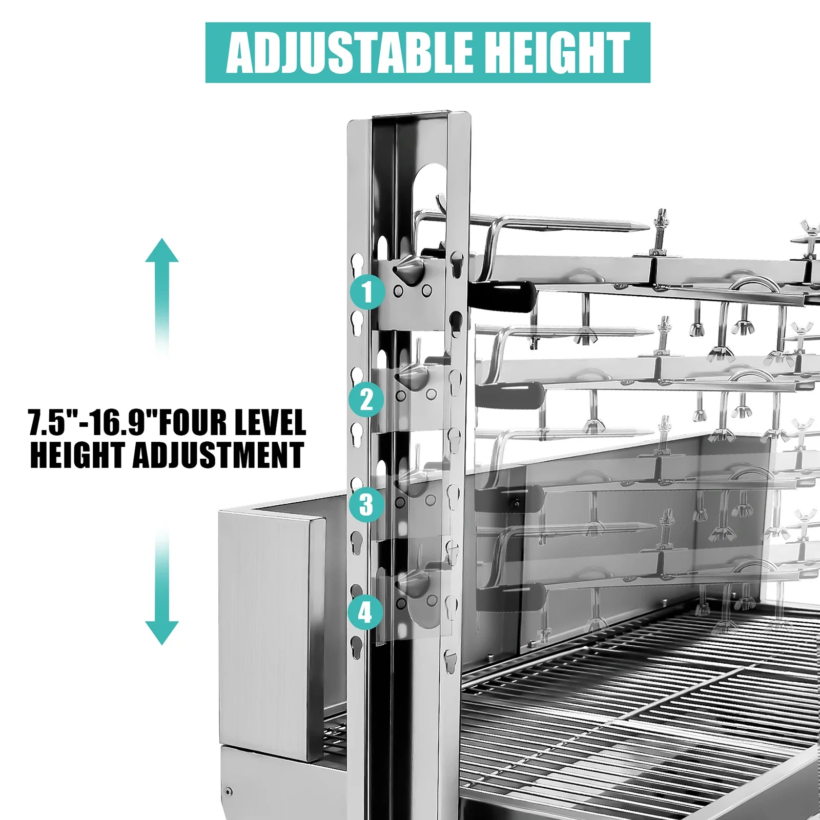 80 кг барбекю свинья баранина курица гриль жаровня шампур для жарки мотор без дыма