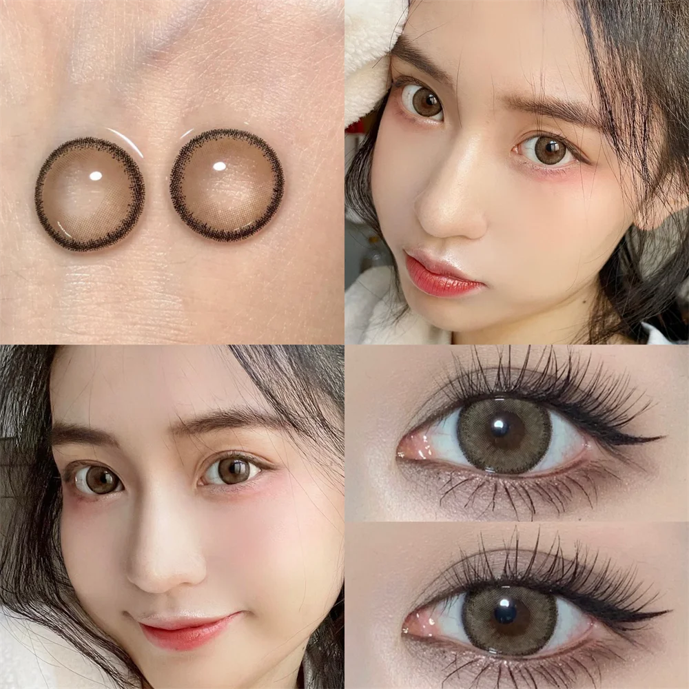 Клейкие рик-коричневые сумасшедшие маленькие косметические цветные контактные