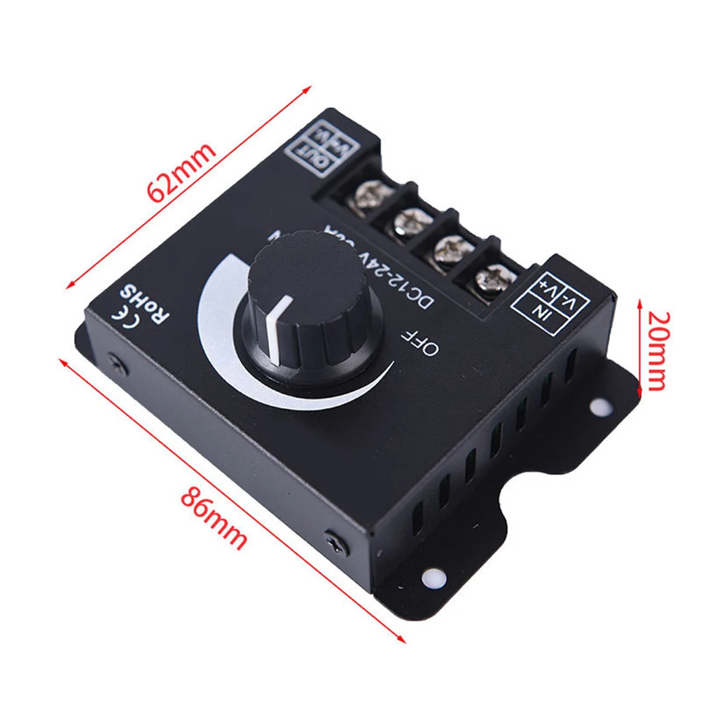

Durable Led Dimmer Brightness Adjuster DC 12-24V 30A Dimmer Knob Metal Power Supply Adjustable Voltage Regulator