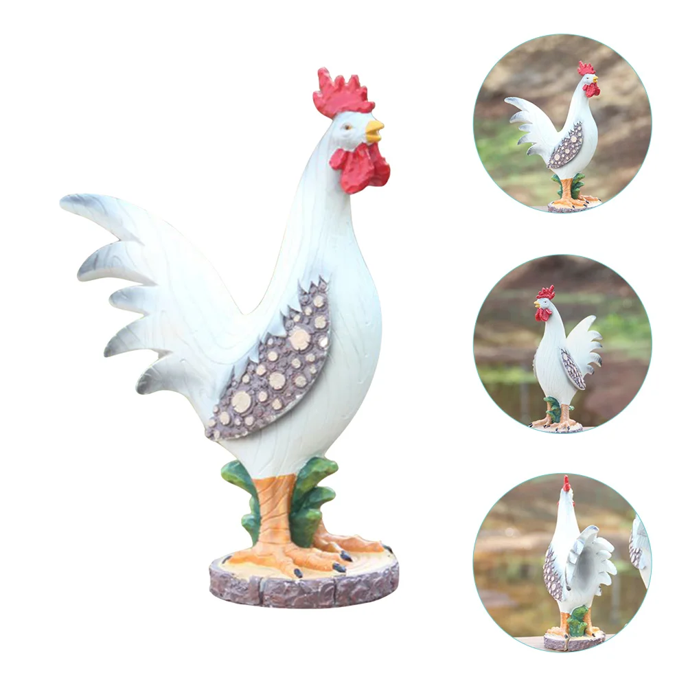 

Rooster Chicken Statue Easter Figurine Tabletop Gifts Bethlehem Topper Tree Ornament Star Centerpiece Sculpture Farm Animals