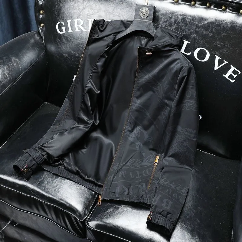 

Новинка 2022, модная уличная одежда, модная брендовая мужская куртка на молнии с капюшоном, красивая и универсальная, легкая роскошная мужска...