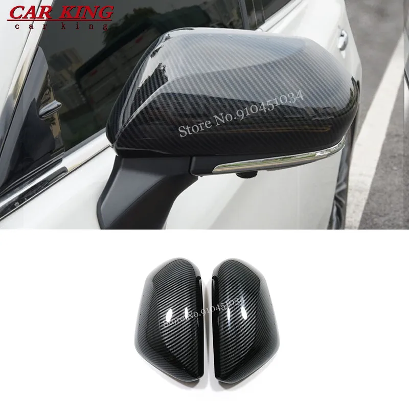 

For Toyota Avalon 2018-2021 ABS Carbon fiber Car Side Door Rear View Mirror Cover Trim Sticker Car styling Accessories 2pcs