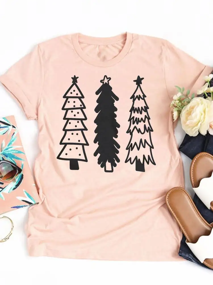 

С Рождеством, с Новым годом, футболка с графическим рисунком, Женская трендовая Милая одежда, модная базовая футболка, футболка с принтом