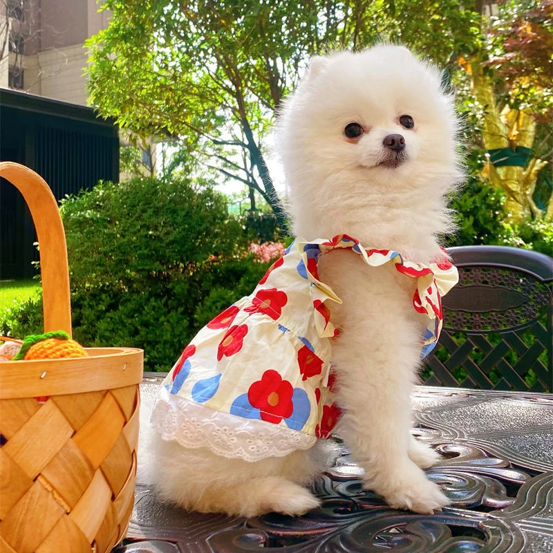 Dog Clothes Flower Dress Summer New Design Wholesale