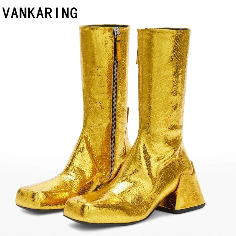 

autumn winter shoes woman ankle boots fashion side zippers brand short boots female elegant square high heel mordern botties
