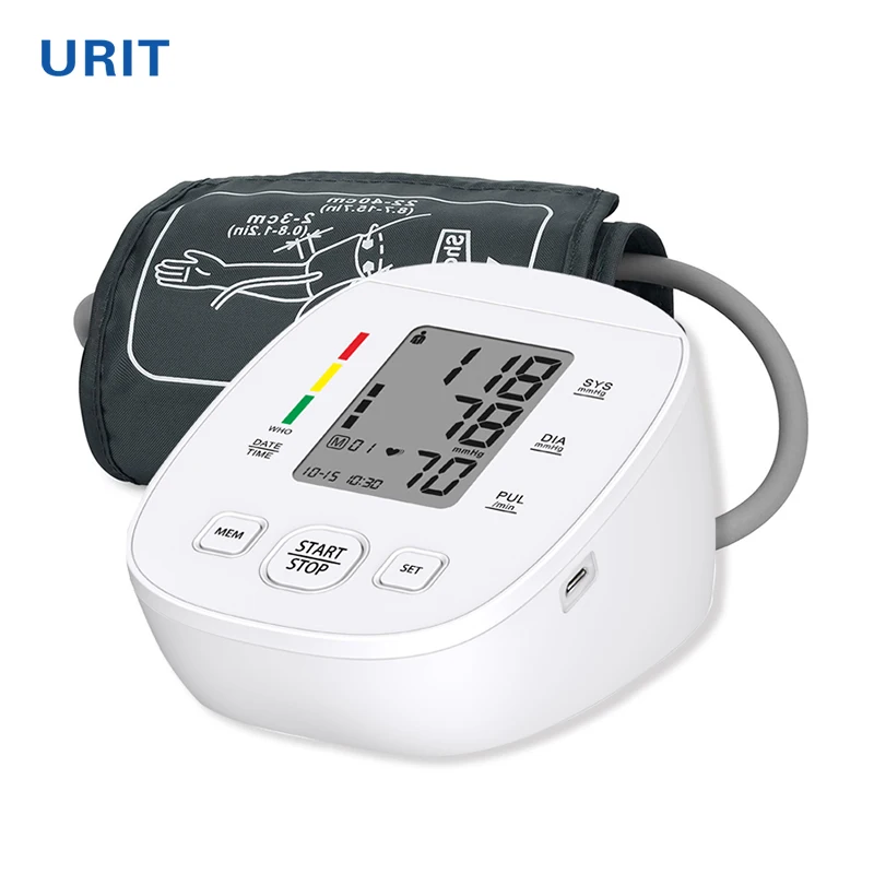 

URIT Digital Blood Pressure Monitor Upper Arm Automatic Cuff Home BP Sphygmomanometers with Large LCD Display