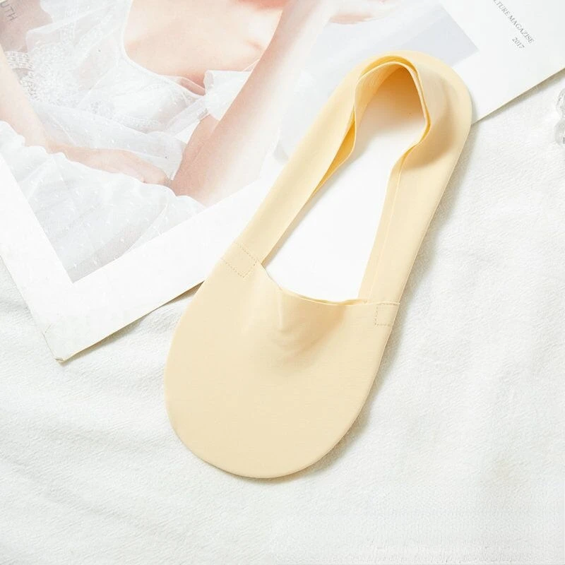 Women's ice silk high elastic shallow mouth spring summer thin towel bottom silicone anti drop socks invisible boat socks