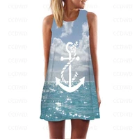 sailor beach dress seaside playa color sexy anchor bohemian women dresses on sales with free shipping summer woman 2022 prom y2k