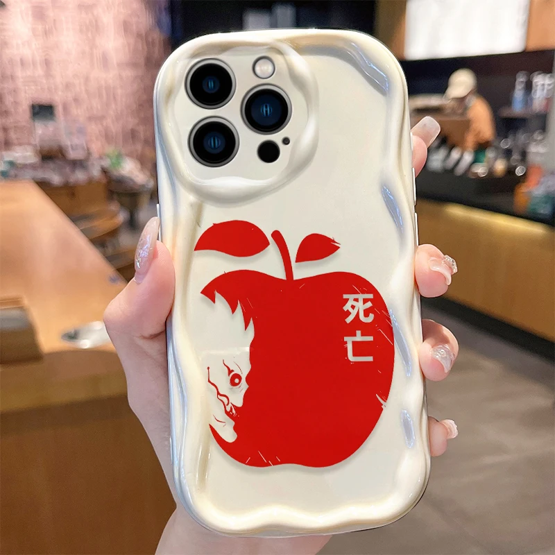 Фото Чехол D-Death N-Note Red Apple Ryuk Silhouette Wave для iPhone 17, 16, 15, 14, 13, 12 Mini, 11 Pro Max, 8, 7 Plus, силиконовые чехлы-накладки (Funda) №3