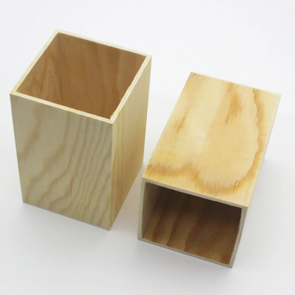 

2pcs Wooden Pen Holder Multi Purpose Stationery Holder Farmhouse Utensil Holder